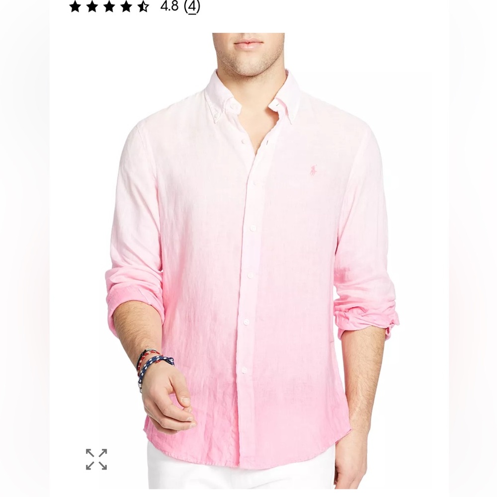 Ralph Lauren Men's Light Pink Casual Button-Down Shirt